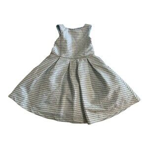 Pippa & Julie Dress Girls Size 6 Blue White Striped Pleated Party Formal Sparkle